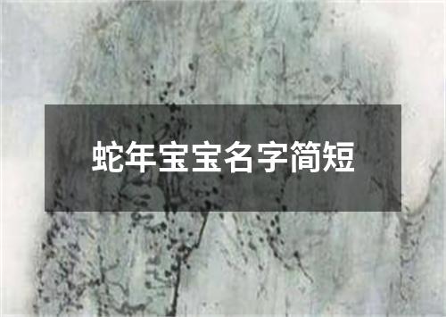 蛇年宝宝名字简短