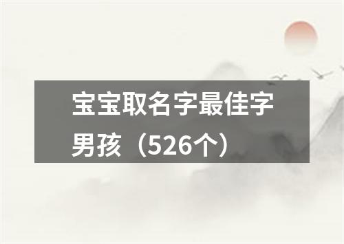 宝宝取名字最佳字男孩（526个）