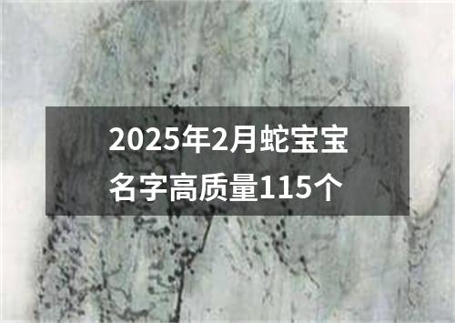 2025年2月蛇宝宝名字高质量115个