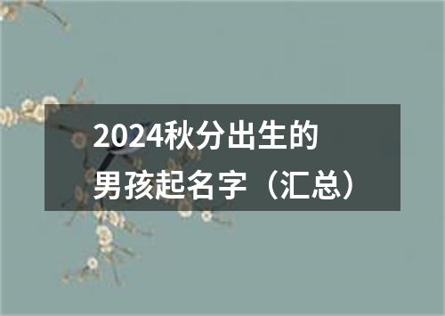 2024秋分出生的男孩起名字（汇总）