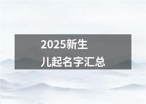 2025新生儿起名字汇总