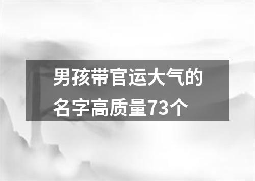 男孩带官运大气的名字高质量73个