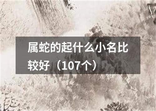 属蛇的起什么小名比较好（107个）