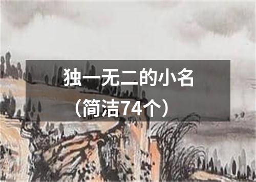 独一无二的小名（简洁74个）