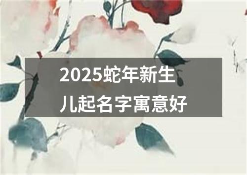 2025蛇年新生儿起名字寓意好