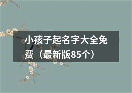 小孩子起名字大全免费（最新版85个）