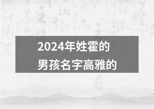 2024年姓霍的男孩名字高雅的