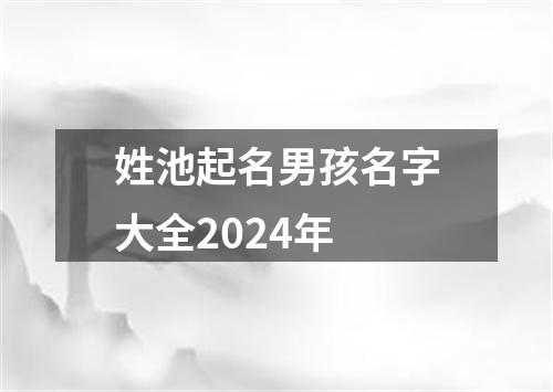 姓池起名男孩名字大全2024年