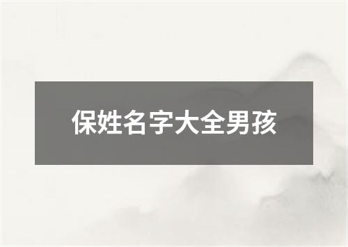 保姓名字大全男孩