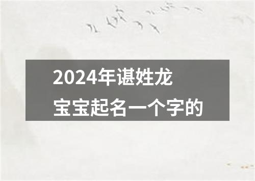 2024年谌姓龙宝宝起名一个字的