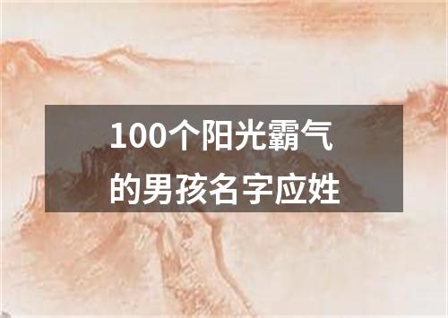 100个阳光霸气的男孩名字应姓