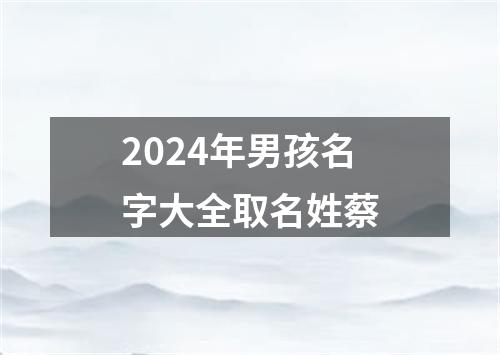 2024年男孩名字大全取名姓蔡