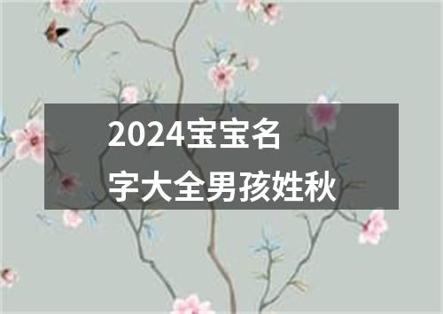 2024宝宝名字大全男孩姓秋