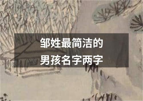 邹姓最简洁的男孩名字两字