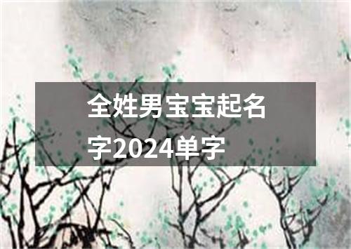 全姓男宝宝起名字2024单字