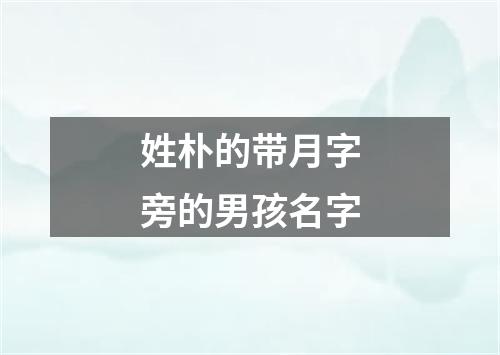 姓朴的带月字旁的男孩名字