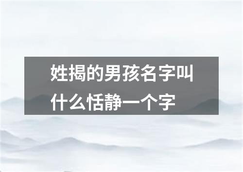 姓揭的男孩名字叫什么恬静一个字