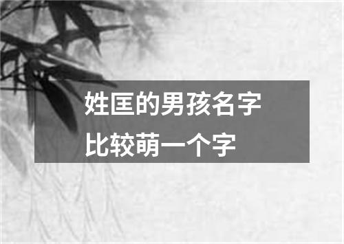 姓匡的男孩名字比较萌一个字