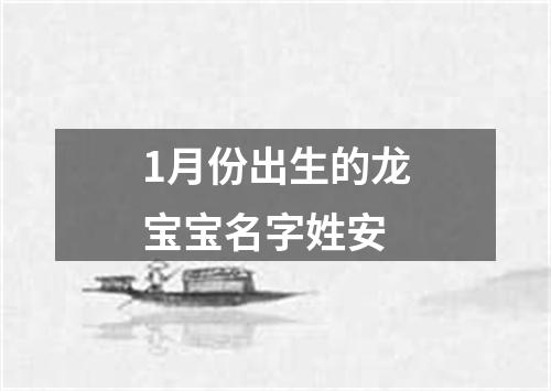 1月份出生的龙宝宝名字姓安