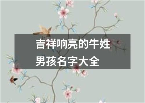 吉祥响亮的牛姓男孩名字大全