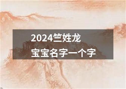 2024竺姓龙宝宝名字一个字