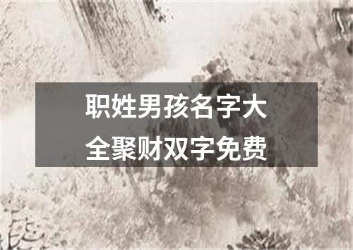 职姓男孩名字大全聚财双字免费