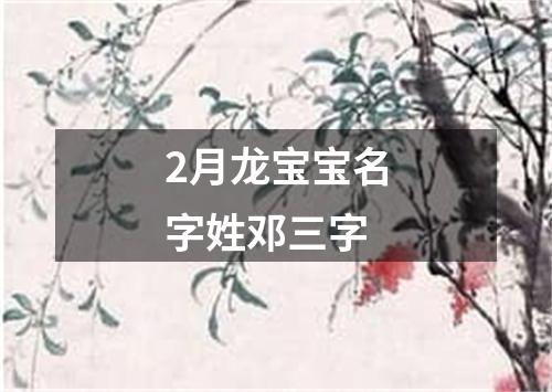 2月龙宝宝名字姓邓三字