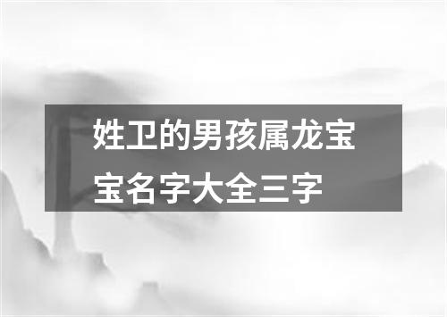 姓卫的男孩属龙宝宝名字大全三字