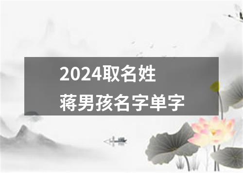 2024取名姓蒋男孩名字单字