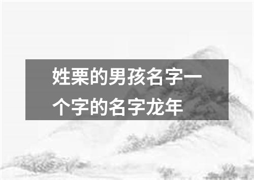 姓栗的男孩名字一个字的名字龙年