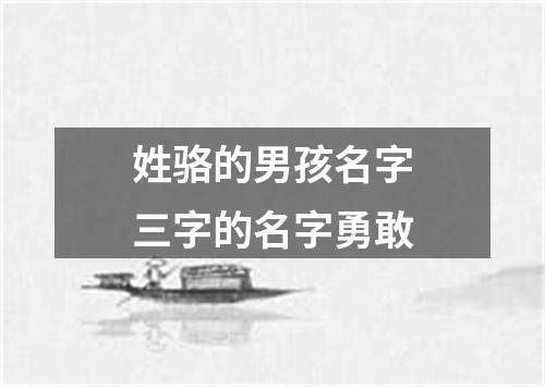 姓骆的男孩名字三字的名字勇敢