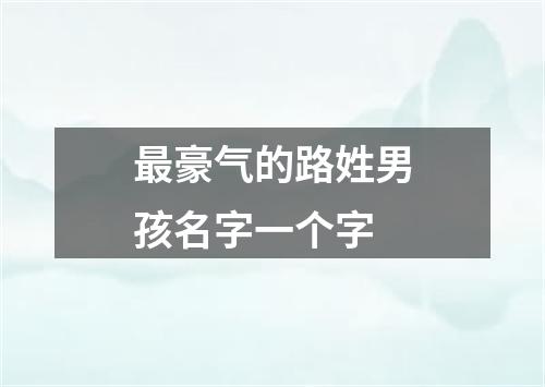 最豪气的路姓男孩名字一个字