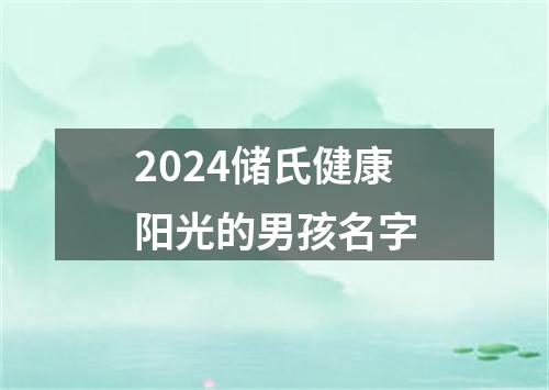 2024储氏健康阳光的男孩名字