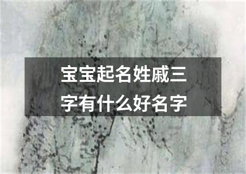 宝宝起名姓戚三字有什么好名字