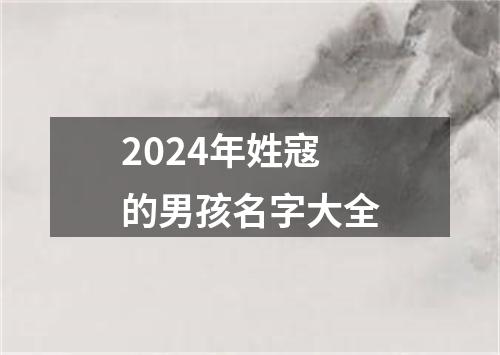 2024年姓寇的男孩名字大全