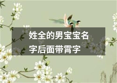 姓全的男宝宝名字后面带霄字