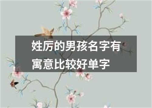 姓厉的男孩名字有寓意比较好单字