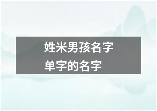 姓米男孩名字单字的名字