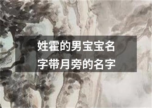 姓霍的男宝宝名字带月旁的名字