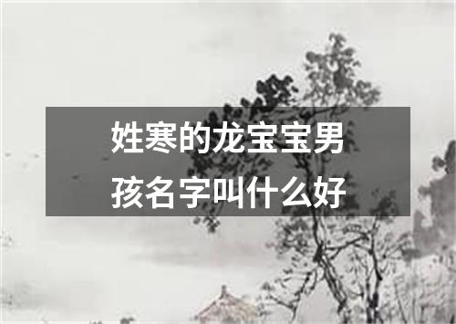 姓寒的龙宝宝男孩名字叫什么好