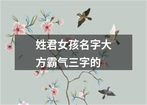 姓君女孩名字大方霸气三字的