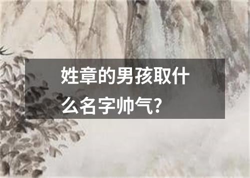 姓章的男孩取什么名字帅气?