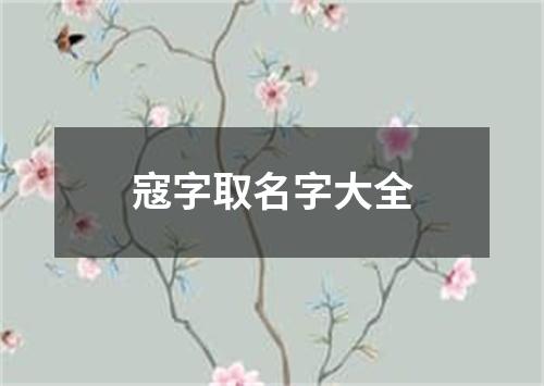 寇字取名字大全