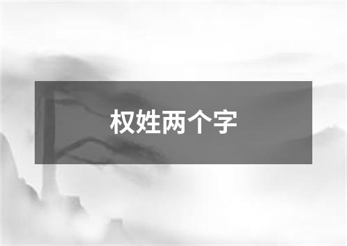 权姓两个字