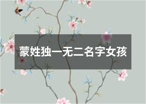 蒙姓独一无二名字女孩