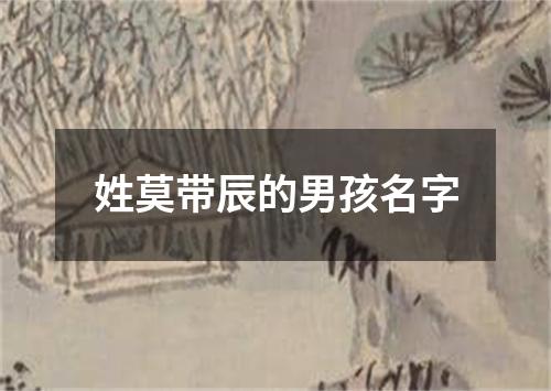 姓莫带辰的男孩名字