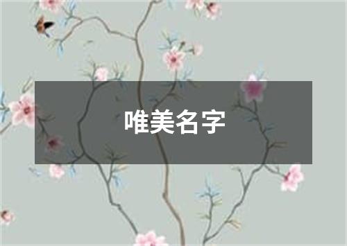 唯美名字