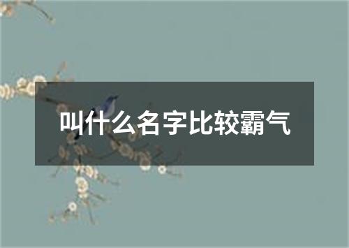 叫什么名字比较霸气