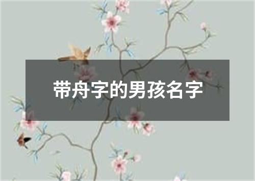 带舟字的男孩名字