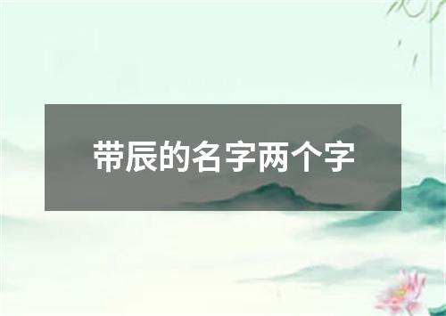 带辰的名字两个字